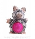 Yarro zabawka pluszowa dla psa - szara świnka z gumowym brzuchem, piszcząca 23cm Y0018