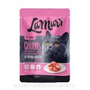 LAMURR Karma mokra dla kotów sterylizowanych z indykiem w sosie saszetka 100g