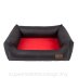 RECOBED - Kanapa Lincoln ekoskóra czarny&czerwony rozmiar S 65x50 cm