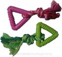 Yarro zabawka dla psa - trójkąt gumowy ze sznurem bawełnianym 7/15cm Y0112