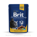 Brit Premium Cat kawałki kurczaka i indyka w sosie 100g 