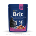 Brit Premium Cat kawałki łososia i pstrąga w sosie 85g
