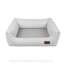 RECOBED - Kanapa Lincoln ekoskóra biały&szary rozmiar M 80x65 cm 