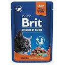 Brit Premium Cat Sterylizacja kawałki łososia w sosie 100g
